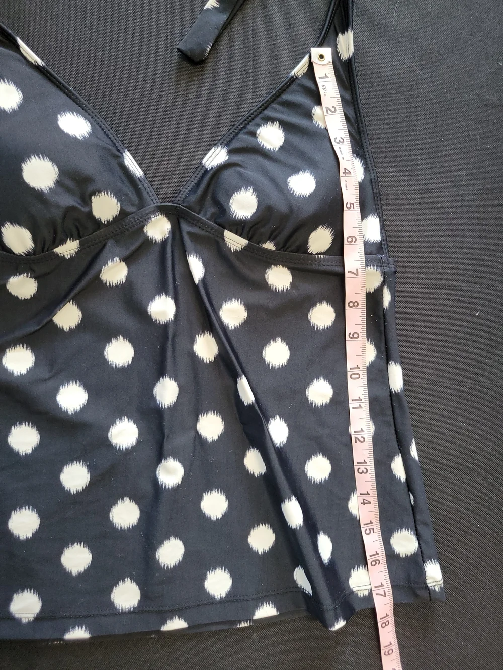 Target Black and White Polka Dot Halter Tankini Top - Picture 4 of 5